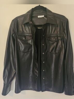 Good American Black Fake Leather Jacket